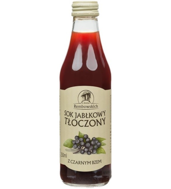 Sok jabłkowy tłoczony z owocem czarnego bzu 250 ml
