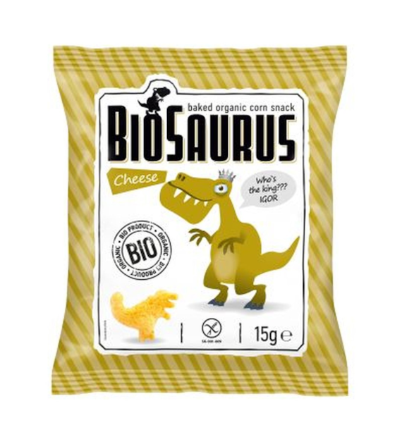 Chrupki kukurydziane Dinozaury o smaku serowym BEZGL. BIO 15 g