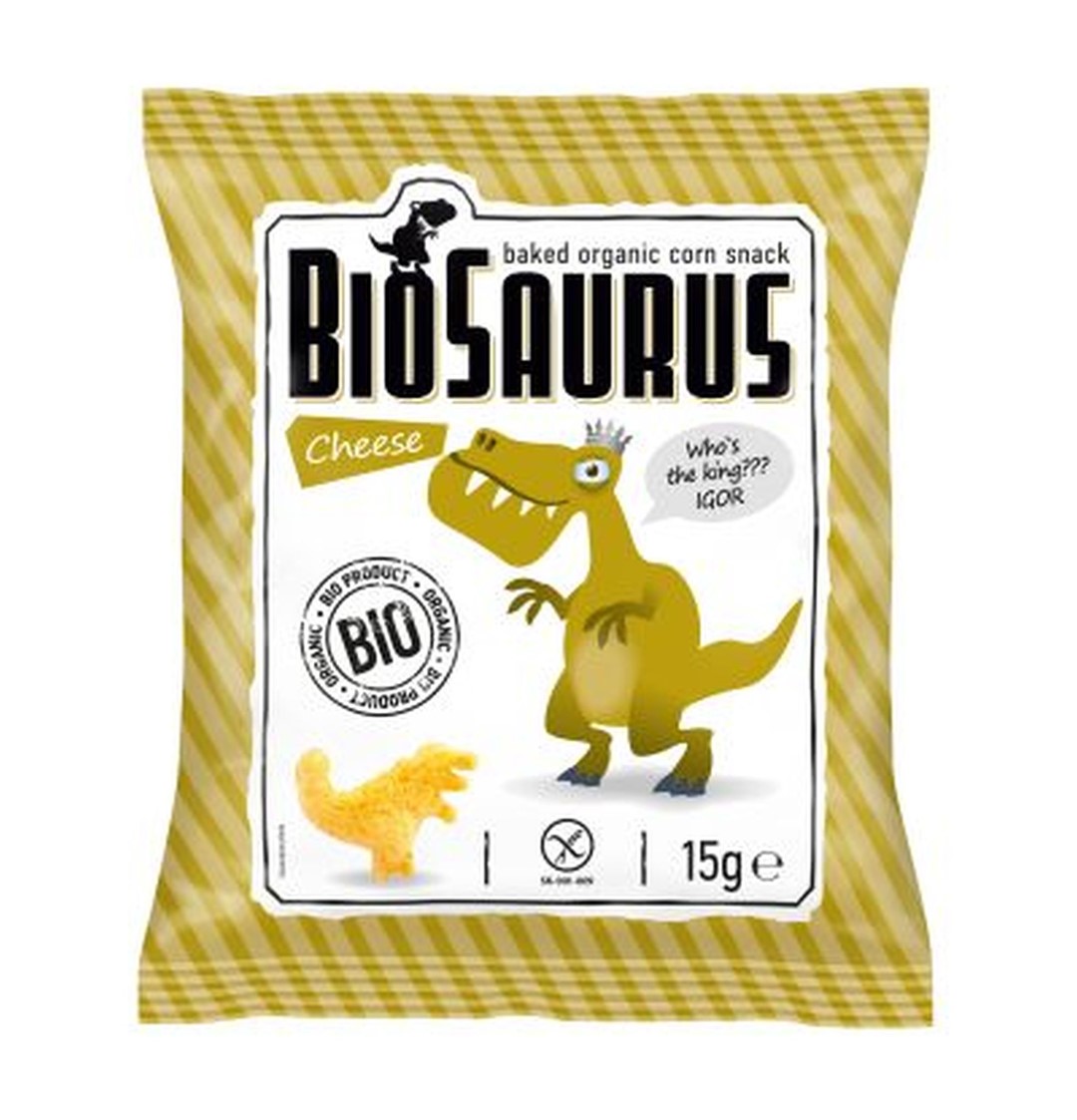 Chrupki kukurydziane Dinozaury o smaku serowym BEZGL. BIO 15 g