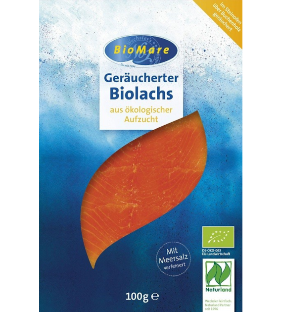 Łosoś wędzony na zimno w plastrach BIO 100 g