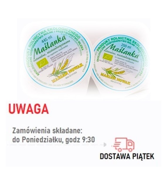 Maślanka naturalna BIO 445 ml