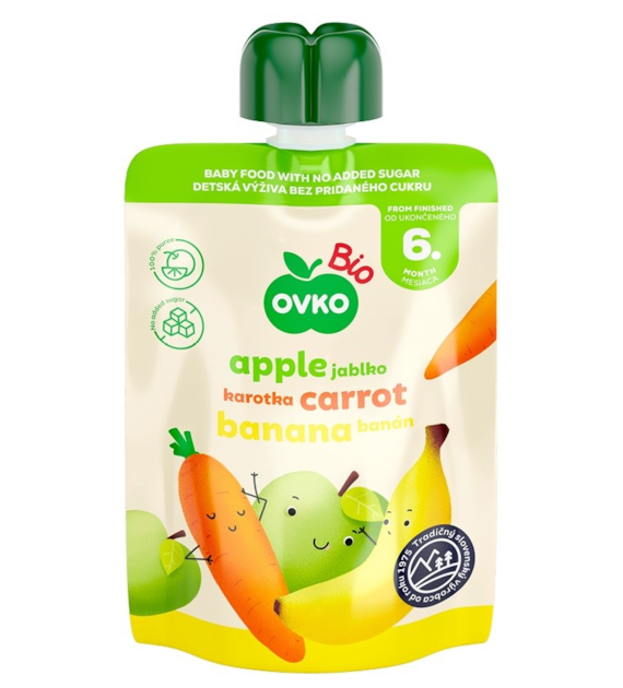 Przecier jabłko-marchew-banan po 6 miesiącu życia BIO 90 g