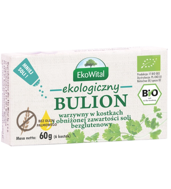 Bulion warzywny w kostkach o obniżonej zawartości soli bez oleju palmowego BEZG. BIO 60 g
