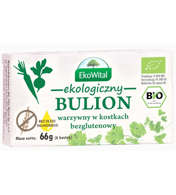 Bulion warzywny w kostkach bez drożdży, bez oleju palmowego BEZGL. BIO 60 g