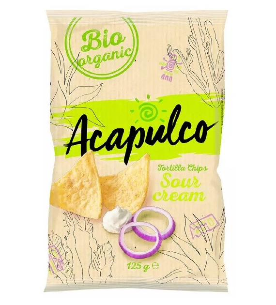 Nachosy o smaku śmietankowo-cebulowym BIO 125 g