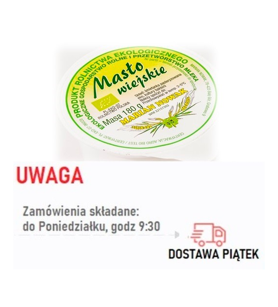Masło wiejskie BIO 180 g