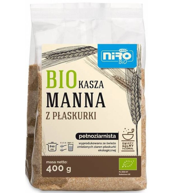 Kasza manna z płaskurki pełnoziarnista BIO 400 g