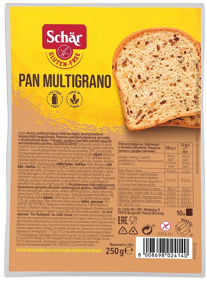 Pan Multigrano- chleb wieloziarnisty BEZGL. 250 g