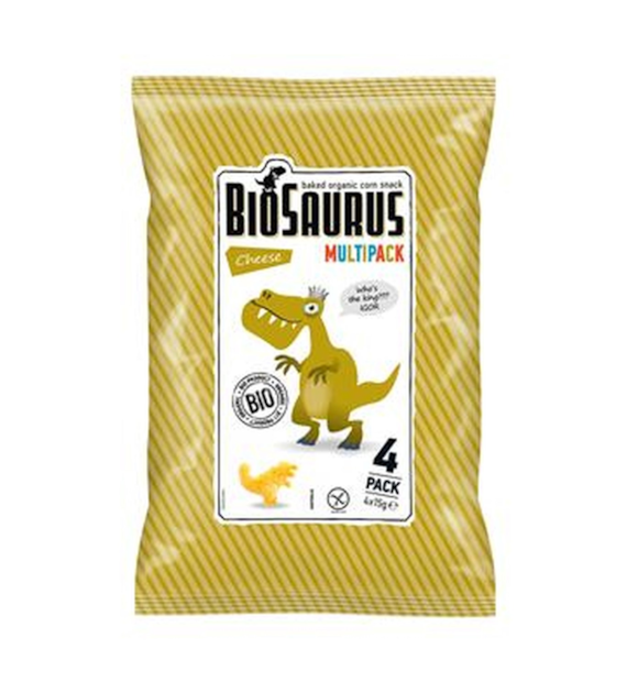 Chrupki kukurydziane Dinozaury o smaku serowym BEZGL. BIO 4x15 g