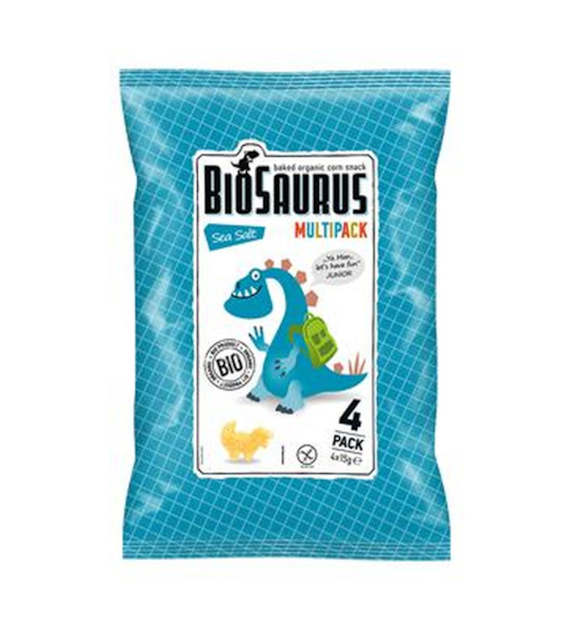 Chrupki kukurydziane Dinozaury z solą morską BEZGL. BIO 4x15 g