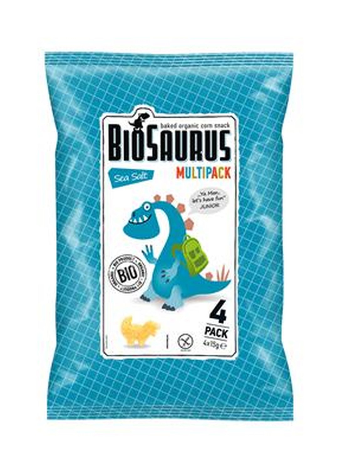 Chrupki kukurydziane Dinozaury z solą morską BEZGL. BIO 4x15 g