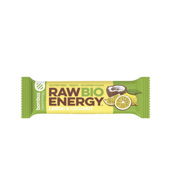 Baton RAW ENERGY BIO cytryna-kokos BEZGL. BIO 50 g