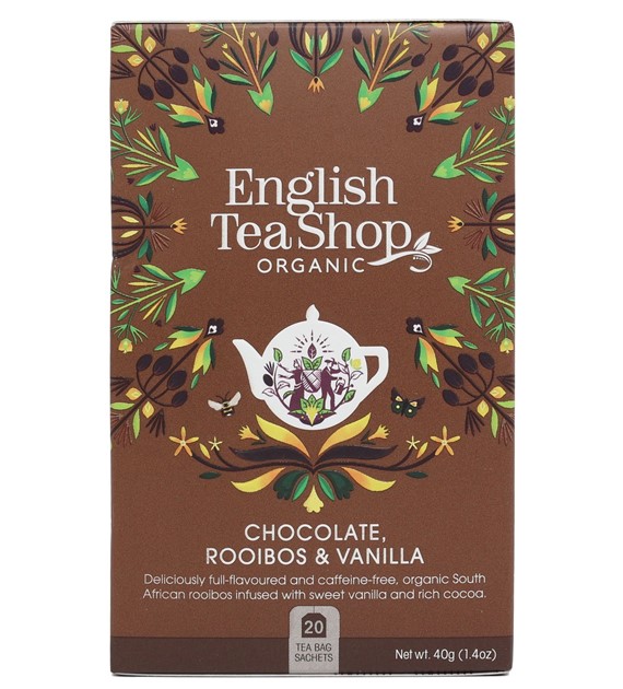 Herbatka ziołowa rooibos z ziarnami kakaowca i laską wanilii (20x2) BIO 40 g