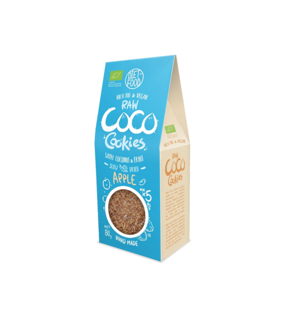 Ciasteczka Kokosowe z Jabłkami i Prebiotykiem BIO 80 g