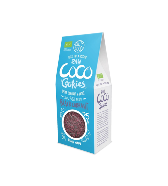Ciasteczka Kokosowe z Czarną Porzeczką i Prebiotykiem BIO 80 g