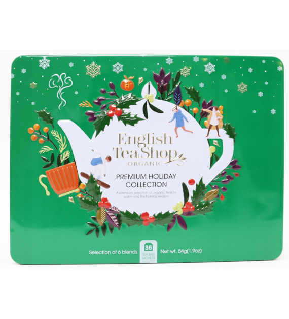 Zestaw herbatek Premium Holiday Collection w ozdobnej zielonej puszcze BIO 44g BN