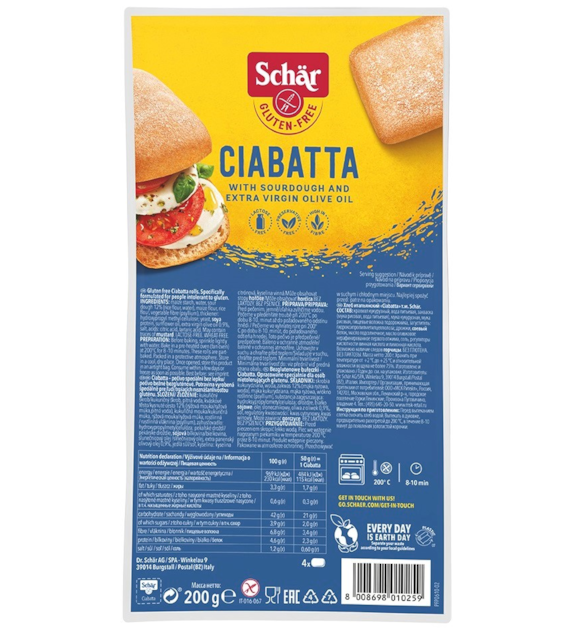 Ciabatta- bułki do zapiekania BEZGL. 200 g