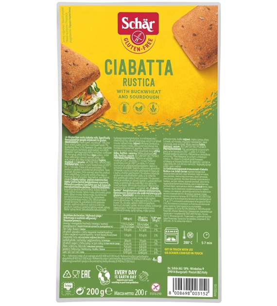 Ciabatta rustica- bułki wieloz. BEZGL. 200 g