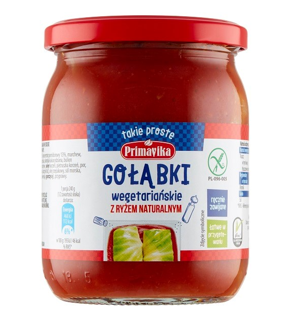 Gołąbki wegetariańskie z ryżem naturalnym BEZGL 480 g