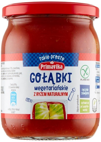 Gołąbki wegetariańskie z ryżem naturalnym BEZGL 480 g