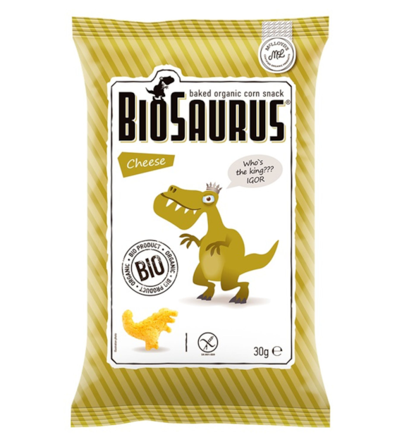 Chrupki kukurydziane Dinozaury o smaku serowym BEZGL. BIO 30 g
