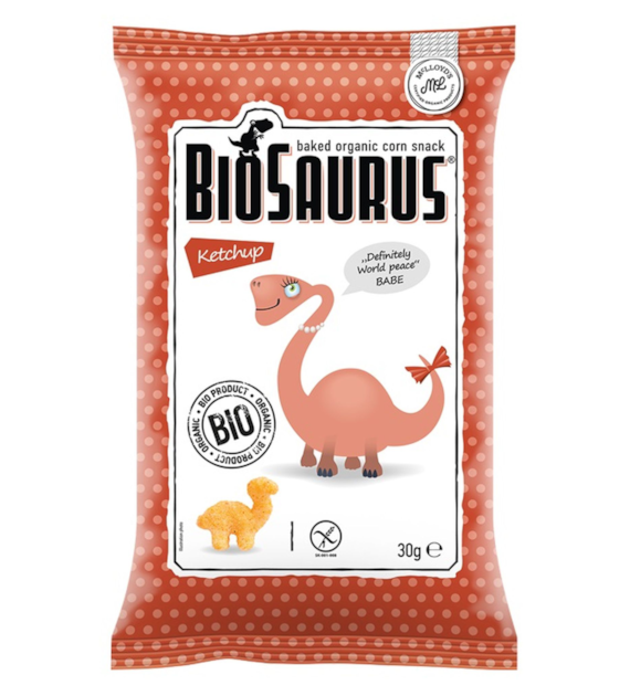 Chrupki kukurydziane Dinozaury o smaku ketchupowym BEZGL. BIO 30 g