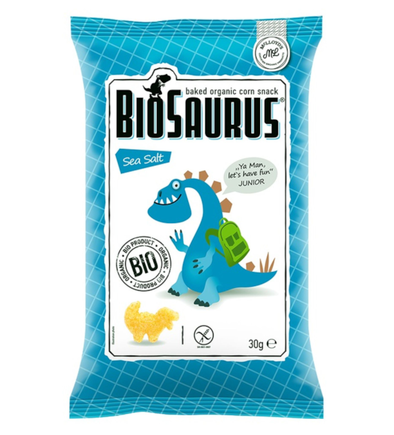 Chrupki kukurydziane Dinozaury z solą morską BEZGL. BIO 30 g