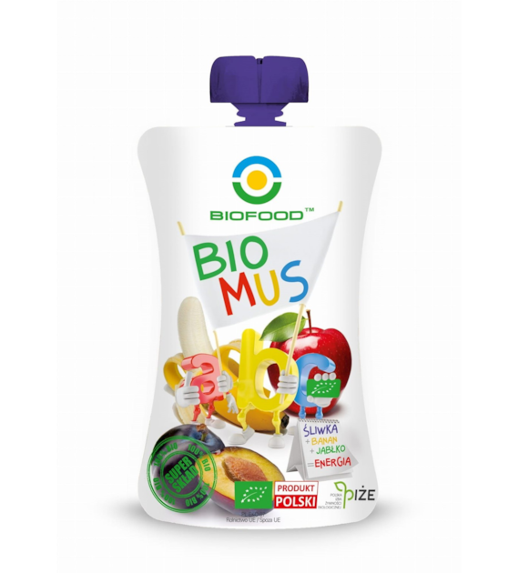 Mus Śliwkowo Bananowo Jabłkowy BIO 90 g