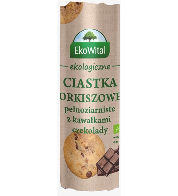 Ciastka orkiszowe pełnoziarniste z kawałkami czekolady BIO 250 g