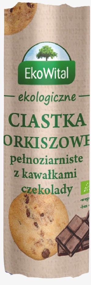Ciastka orkiszowe pełnoziarniste z kawałkami czekolady BIO 250 g