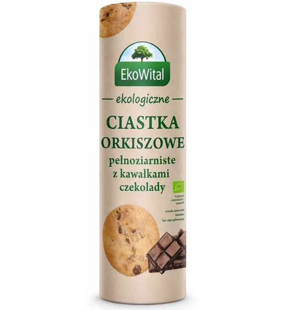 Ciastka orkiszowe pełnoziarniste z kawałkami czekolady BIO 250 g