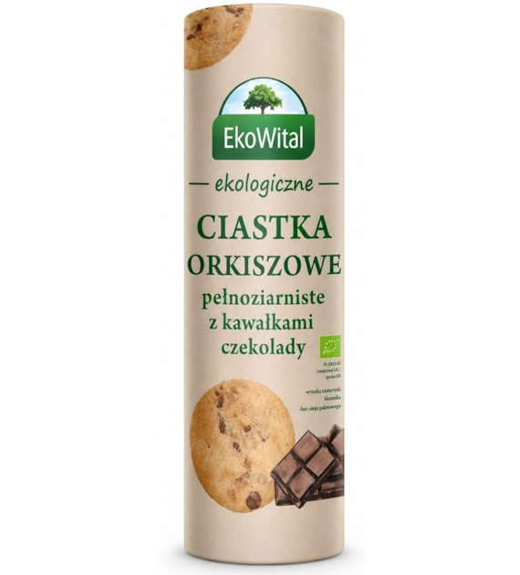 Ciastka orkiszowe pełnoziarniste z kawałkami czekolady BIO 250 g