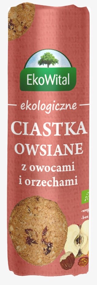 Ciastka owsiane z owocami i orzechami BIO 250 g