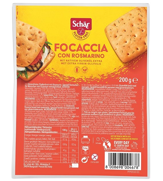 Focaccia z rozmarynem BEZGL. 200 g