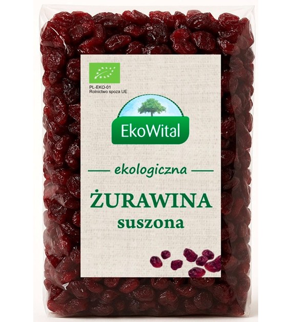 Żurawina suszona (słodzona cukrem trzcinowym) BIO 500 g