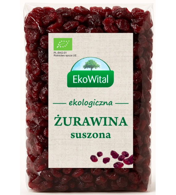 Żurawina suszona (słodzona cukrem trzcinowym) BIO 500 g