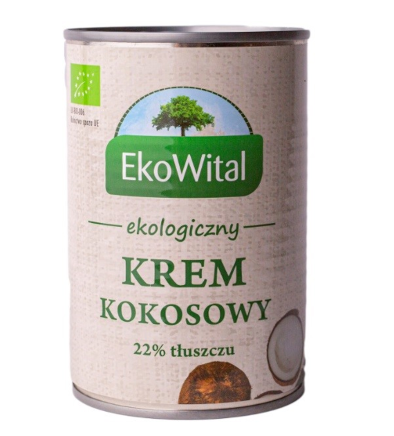 Krem kokosowy 22% tłuszczu ( mleczko kokosowe ) BIO 400 ml