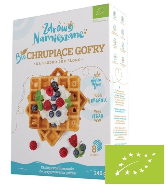 Mieszanka do wypieku chrupiących gofrów na słodko lub słono BIO 240 g