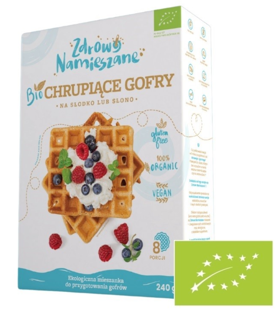 Mieszanka do wypieku chrupiących gofrów na słodko lub słono BIO 240 g