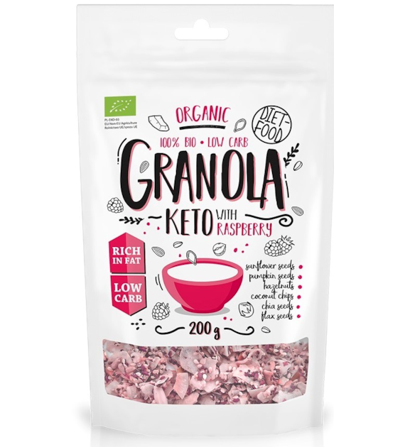 Keto granola z malinami BIO 200 g