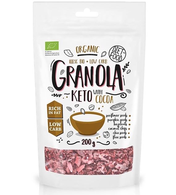 Keto granola z kakao i olejkiem pomarańczowym BIO 200 g