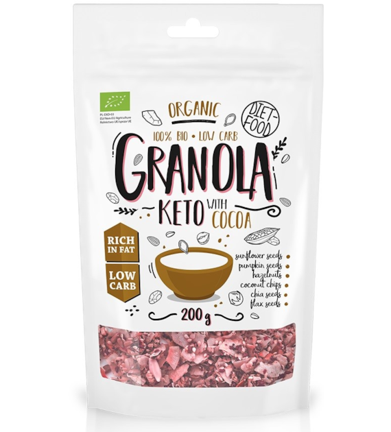 Keto granola z kakao i olejkiem pomarańczowym BIO 200 g