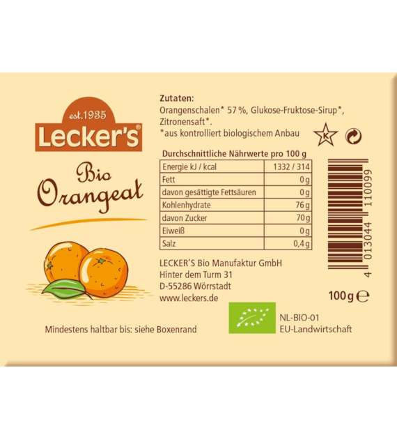 Skórka pomarańczowa kandyzowana BIO 100 g