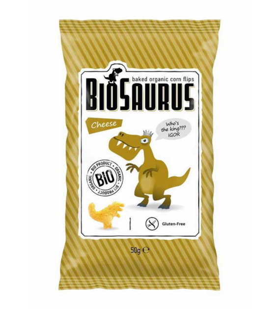 Chrupki kukurydziane Dinozaury o smaku serowym BEZGL. BIO 50 g