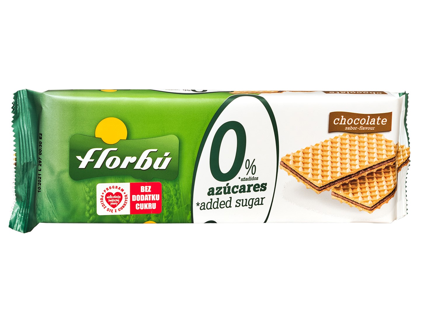 Wafelki nadziewane kakaowe bez dodatku cukru 150g