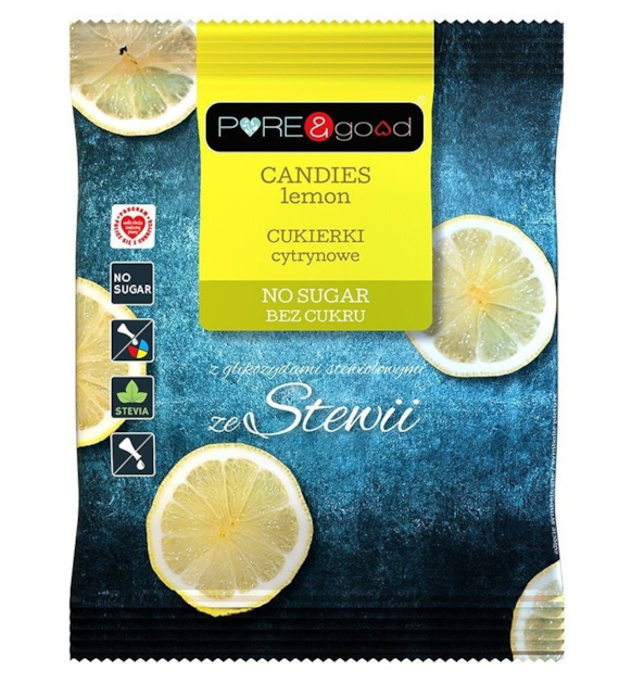 Cukierki cytrynowe ze stewią B/C 50g