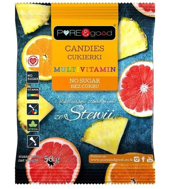 Cukierki multivitamin ze stewią B/C 50g