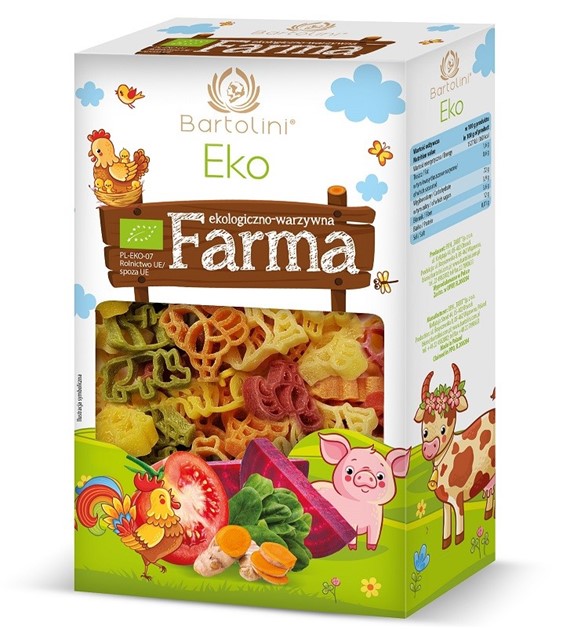 Makaron Eko Farma zwierzątka pięciosmakowe BIO 250g
