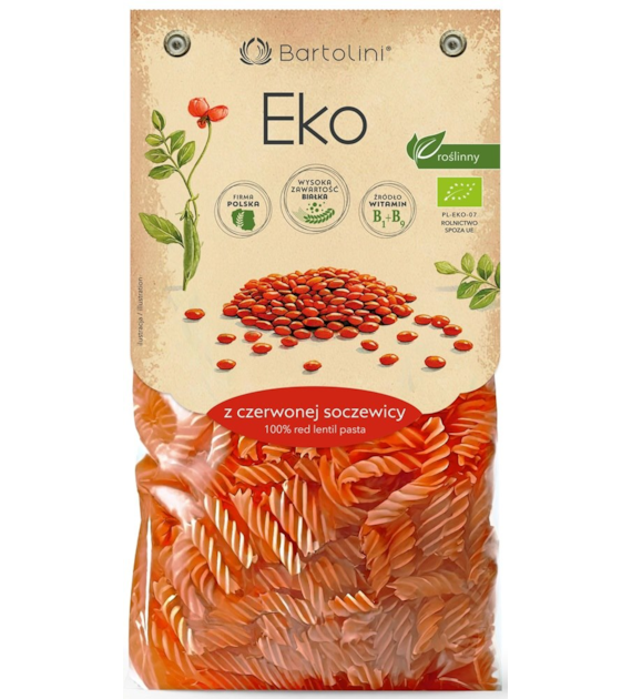 Makaron z czerwonej soczewicy  świderek BIO 250g