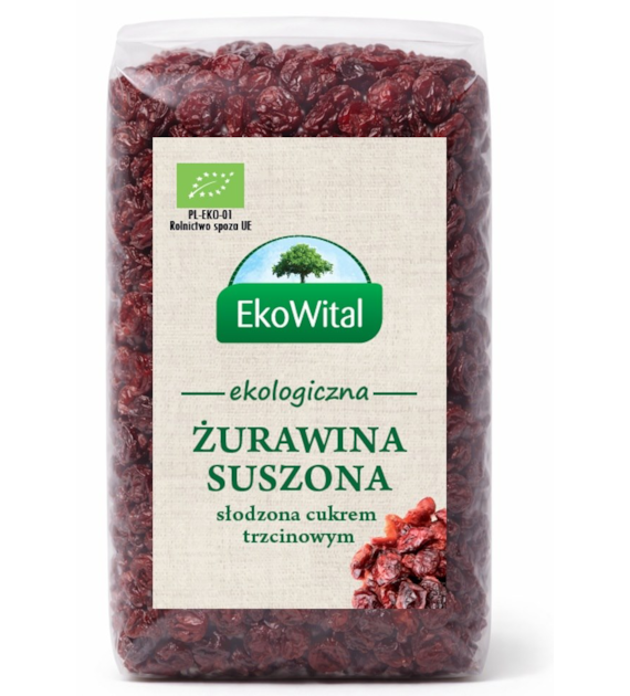 Żurawina suszona (słodzona cukrem trzcinowym) BIO 125 g